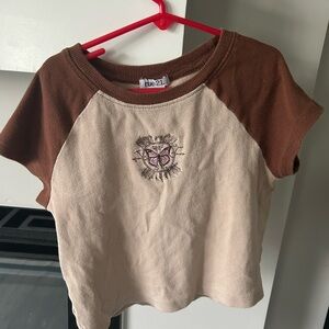 Rue21 Brown and Cream Short Sleeve Tee